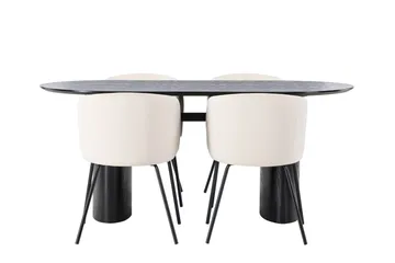Isolde Matgrupp 180 cm Oval med 4 Berit stolar - Beige - Products - Möbler - Bord & matgrupp - Matgrupp