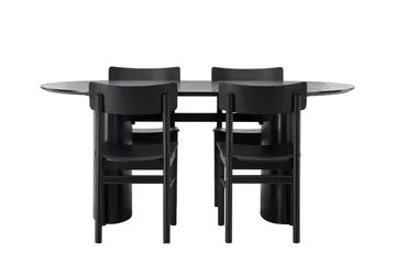 Isolde Matgrupp 180 cm Oval med 4 Montros stolar - Svart - Products - Möbler - Bord & matgrupp - Matgrupp