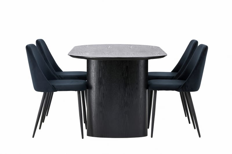 Isolde Matgrupp 180 cm Oval med 4 Night stolar - Svart - Products - Möbler - Bord & matgrupp - Matgrupp