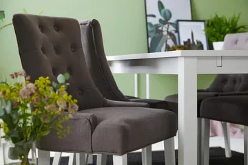 Jasmin Matgrupp med 6 st Viktoria Fåtöljer - Vit/Grå - Products - Möbler - Bord & matgrupp - Matgrupp