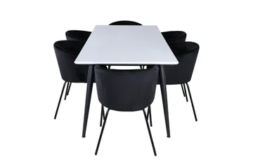 Jimmy Matgrupp 195 cm Rektangulär med 6 Berit stolar - Svart - Products - Möbler - Bord & matgrupp - Matgrupp