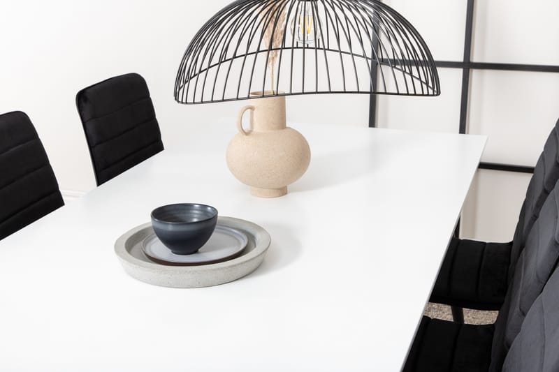 Jimmy Matgrupp 195 cm Rektangulär med 6 Windu Lyx stolar - Svart - Products - Möbler - Bord & matgrupp - Matgrupp