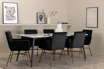 Jimmy Matgrupp 195 cm Rektangulär med 6 Petra stolar - Svart - Products - Möbler - Bord & matgrupp - Matgrupp