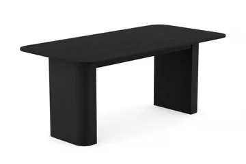 Kopparbo Matbord 180-240 cm Förlängningsbart med 6 Greya Matstolar med armstöd - Svart / Vit Bouclé / Metallben Valnöt - Products - Möbler - Bord & matgrupp - Matgrupp