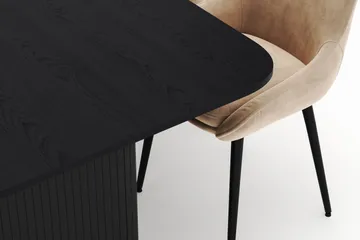 Kopparbo Matgrupp 200-206cm med 6 Alsarp Matstolar - Svart - Products - Möbler - Bord & matgrupp - Matgrupp