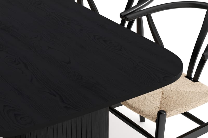 Kopparbo Matgrupp 200 cm med 6 Dastoori Matstol - 2220067-6,2223287-1 - Svart - Products - Möbler - Bord & matgrupp - Matgrupp