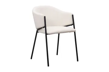 Kopparbo Runt Matbord 150 cm med 6 Filip Matstolar - Vit / Vit Bouclé - Products - Möbler - Bord & matgrupp - Matgrupp