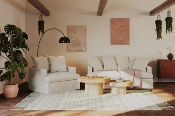 Kopparbo Soffbord 90 cm Runt Vitlaserad Ek - Ljust vitlaserat ekträ - Products - Möbler - Bord & matgrupp - Soffbord