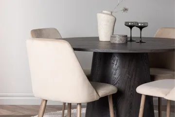 Lanzo Matgrupp 120 cm Rund med 4 Night Stolar - Svart - Products - Möbler - Bord & matgrupp - Matgrupp