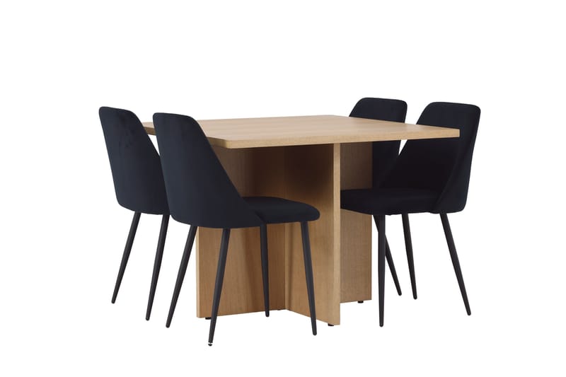 Leo Matgrupp 100 cm Rektangulär med 4 Night stolar - Svart - Products - Möbler - Bord & matgrupp - Matgrupp