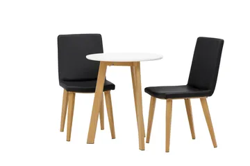Leonora Matgrupp 65 cm Rund med 2 Today stolar - Svart - Products - Möbler - Bord & matgrupp - Matgrupp