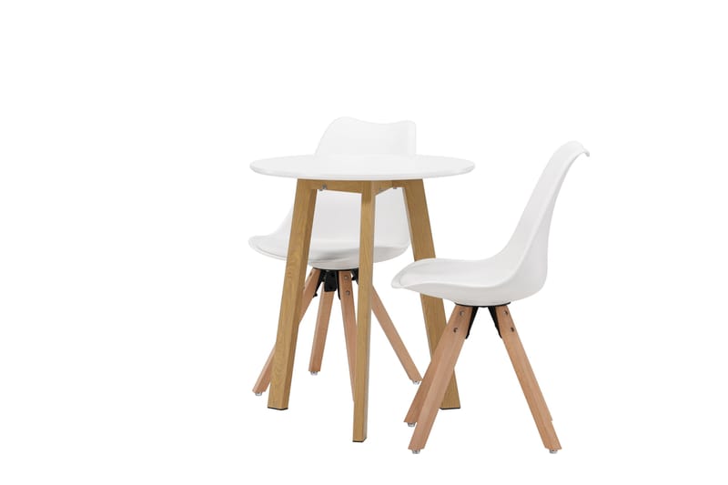 Leonora Matgrupp  65 cm Rund med 2 Zeno stolar - Vit - Products - Möbler - Bord & matgrupp - Matgrupp
