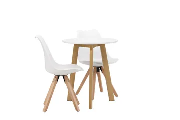 Leonora Matgrupp  65 cm Rund med 2 Zeno stolar - Vit - Products - Möbler - Bord & matgrupp - Matgrupp