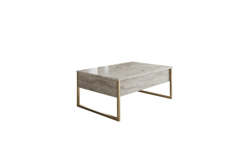 Luxe Soffbord 90 cm, Beige/Guld