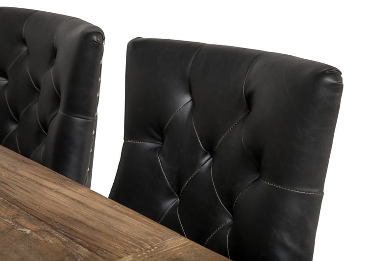 Lyon Förlängningsbar Matgrupp 200 cm med 6 Tuva Fåtölj - Natur/Vit/Svart - Products - Möbler - Bord & matgrupp - Matgrupp