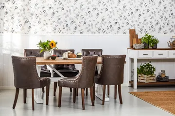 Lyon Förlängningsbar Matgrupp 200 cm med 6 Tuva Stol - Natur/Vit/Brun - Products - Möbler - Bord & matgrupp - Matgrupp