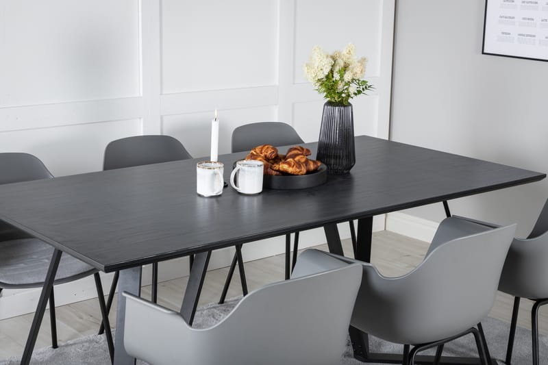 Marina Matgrupp 180 cm Rektangulär med 6 Comfort stolar - Svart - Products - Möbler - Bord & matgrupp - Matgrupp