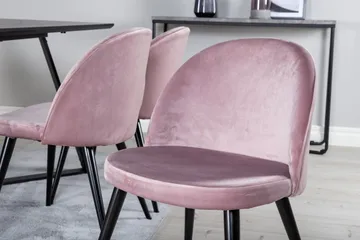 Marina Matgrupp 180 cm Rektangulär med 6 Velvet stolar - Svart - Products - Möbler - Bord & matgrupp - Matgrupp