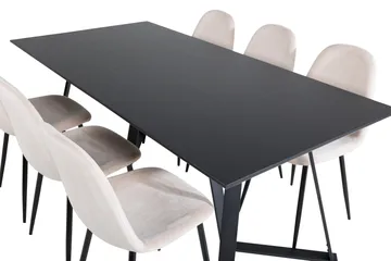 Marina Matgrupp 180 cm Rektangulär med 6 Polar stolar - Beige - Products - Möbler - Bord & matgrupp - Matgrupp