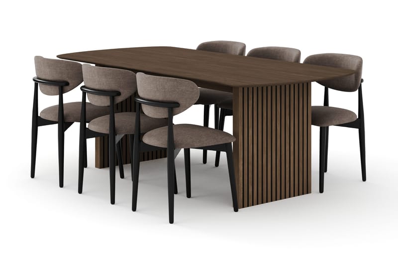 Matgrupp Bark Richeto med Molly stolar Svart