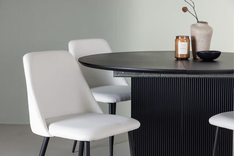 Matilda Matgrupp 130 cm Rund med 4 Night Stolar - Svart - Products - Möbler - Bord & matgrupp - Matgrupp