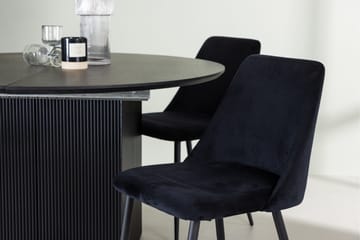 Matilda Matgrupp 130 cm Rund med 4 Night Stolar - Svart - Products - Möbler - Bord & matgrupp - Matgrupp