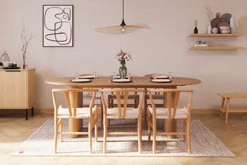 Noira Ovalt Matgrupp 220 cm med 6 Dastoori Matstolar - Natur - Products - Möbler - Bord & matgrupp - Matgrupp