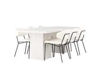 Olga Matgrupp 200 cm Rektangulär med 6 Chico Stolar - Vit - Products - Möbler - Bord & matgrupp - Matgrupp
