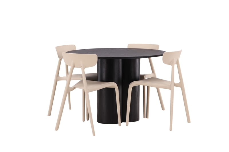 Olivia Matgrupp 110 cm Rund med 4 Ursholmen Stolar - Beige - Products - Möbler - Bord & matgrupp - Matgrupp