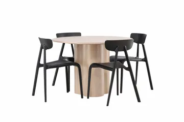 Olivia Matgrupp 110 cm Rund med 4 Ursholmen stolar - Whitewash - Products - Möbler - Bord & matgrupp - Matgrupp