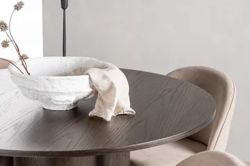 Olivia Matgrupp 110 cm Rund med 4 Velvet stolar - Beige - Products - Möbler - Bord & matgrupp - Matgrupp