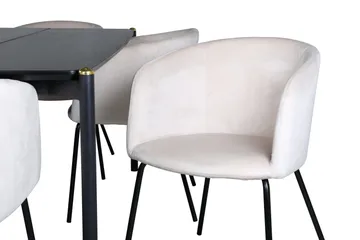 Pelle Matgrupp 190 cm Rektangulär med 6 Berit stolar - Beige - Products - Möbler - Bord & matgrupp - Matgrupp