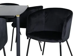 Pelle Matgrupp 190 cm Rektangulär med 6 Berit stolar - Svart - Products - Möbler - Bord & matgrupp - Matgrupp