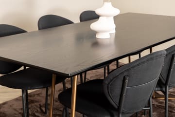 Petra Matgrupp 190 cm Rektangulär med 6 Vault stolar - Svart - Products - Möbler - Bord & matgrupp - Matgrupp