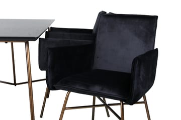 Petra Matgrupp 190 cm Rektangulär med 6 Petra stolar - Svart - Products - Möbler - Bord & matgrupp - Matgrupp