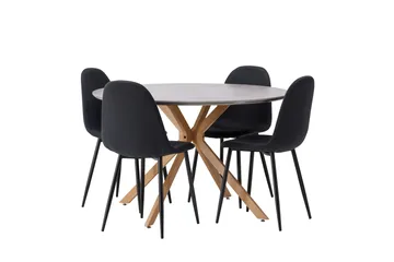 Piazza Matgrupp + 4 stolar Rektangulär - Grå - Products - Möbler - Bord & matgrupp - Matgrupp