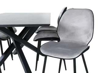 Piazza Matgrupp 180 cm Rektangulär med 6 Emma stolar - Svart - Products - Möbler - Bord & matgrupp - Matgrupp