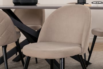 Piazza Matgrupp 180 cm Rektangulär med 6 Velvet stolar - Beige - Products - Möbler - Bord & matgrupp - Matgrupp