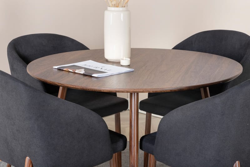 Plaza Matgrupp 100 cm Rund med 4 Arch stolar - Svart - Products - Möbler - Bord & matgrupp - Matgrupp