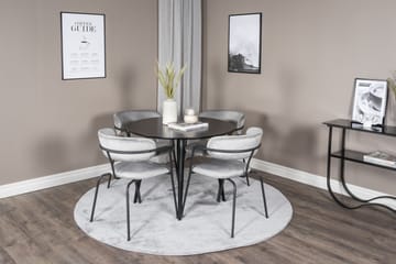 Plaza Matgrupp 100 cm Rund med 4 Arrow stolar - Svart - Products - Möbler - Bord & matgrupp - Matgrupp