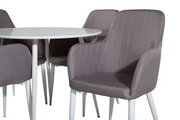 Plaza Matgrupp 100 cm Rund med 4 Comfort stolar - Grå - Products - Möbler - Bord & matgrupp - Matgrupp