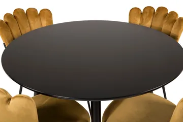 Plaza Matgrupp 100 cm Rund med 4 Limhamn stolar - Svart - Products - Möbler - Bord & matgrupp - Matgrupp