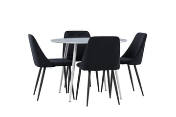 Plaza Matgrupp 100 cm Rund med 4 Night stolar - Grå/Svart - Products - Möbler - Bord & matgrupp - Matgrupp