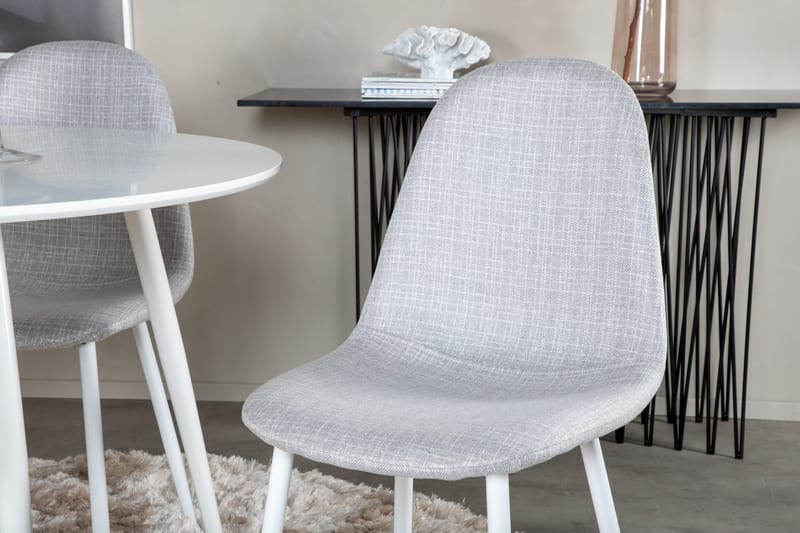 Plaza Matgrupp 100 cm Rund med 4 Polar stolar - Grå - Products - Möbler - Bord & matgrupp - Matgrupp