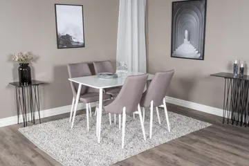 Polar Matgrupp 120 cm Rektangulär med 4 Leone stolar - Grå - Products - Möbler - Bord & matgrupp - Matgrupp