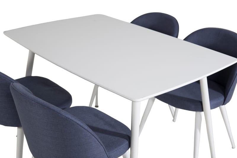 Polar Matgrupp 120 cm Rektangulär med 4 Velvet stolar - Blå - Products - Möbler - Bord & matgrupp - Matgrupp