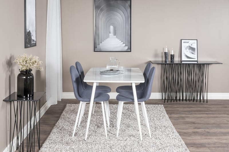 Polar Matgrupp 120 cm Rektangulär med 4 Polar stolar - Blå - Products - Möbler - Bord & matgrupp - Matgrupp