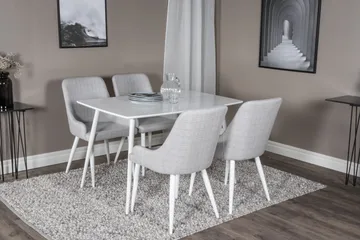 Polar Matgrupp 120 cm Rektangulär med 4 Plaza stolar - Grå - Products - Möbler - Bord & matgrupp - Matgrupp