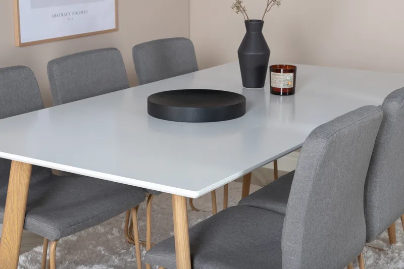 Polar Matgrupp 180 cm Rektangulär med 6 Mace stolar - Grå - Products - Möbler - Bord & matgrupp - Matgrupp