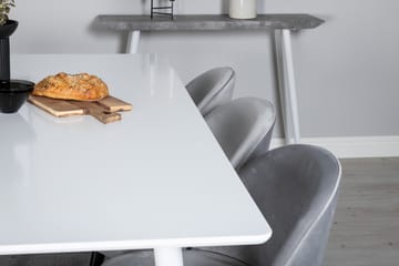 Polar Matgrupp 180 cm Rektangulär med 6 Velvet stolar - Svart - Products - Möbler - Bord & matgrupp - Matgrupp